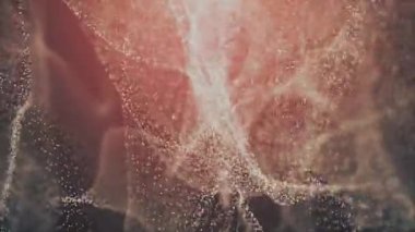 Arka plan 3d render. Rasgele boyutu ile kaotik parçacıklar.