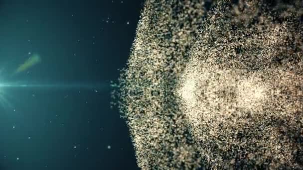 Anamorphic highlight with moving particles. 3D rendering. — Stock Video