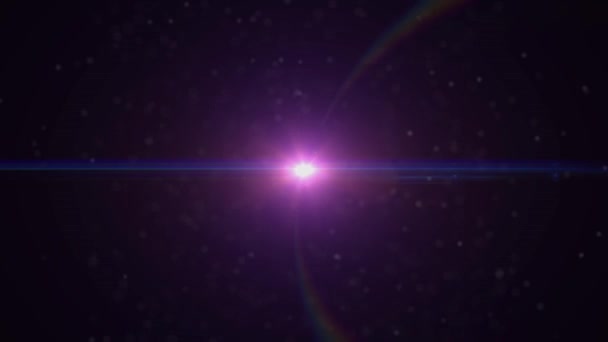 The warm light on the dark background. anamorphic lens flare. — Stock Video