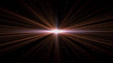 Koyu arka plan üzerinde sıcak ışık. anamorfik mercek parlaması.