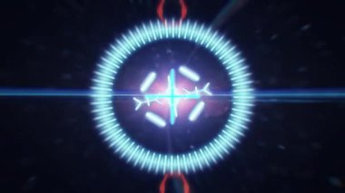 bir hedef 2D Hud animasyon anamorfik önemli noktaların bir arka plan ile.