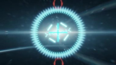 bir hedef 2D Hud animasyon anamorfik önemli noktaların bir arka plan ile.