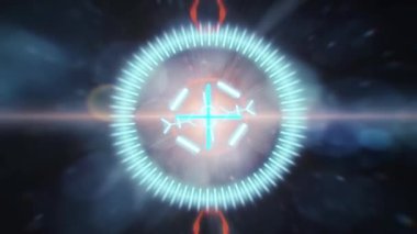 bir hedef 2D Hud animasyon anamorfik önemli noktaların bir arka plan ile.