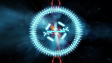 bir hedef 2D Hud animasyon anamorfik önemli noktaların bir arka plan ile.