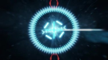 bir hedef 2D Hud animasyon anamorfik önemli noktaların bir arka plan ile.