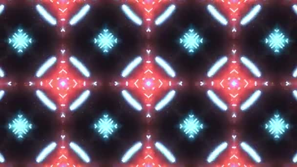Ultra zenei fesztivál Kaleidoszkóp Box háttér hipnotikus Box színpadon vizuális hurok fal színes mozgás háttérben disco spektrum könnyű koncert spot izzó absztrakt doboz többszínű mozgás grafikai doboz fal — Stock videók