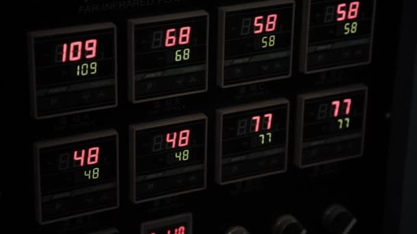 Electronic digital display on the production machine. — Stock Video