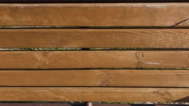 Planks banklar güneşli bir günde yakın çekim.