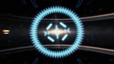 Vurgular ile soyut bir arka plan üzerinde Fütüristik Hud görme.