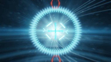 Vurgular ile soyut bir arka plan üzerinde Fütüristik Hud görme.