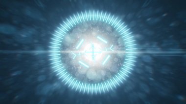 Vurgular ile soyut bir arka plan üzerinde Fütüristik Hud görme.