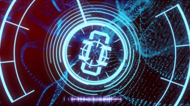 Vurgular ile soyut bir arka plan üzerinde Fütüristik Hud görme.