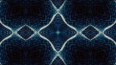 Soyut kaleydoskop arka plan. Güzel çok renkli kaleydoskop doku. Benzersiz ve eşsiz tasarım. Geometrik simetrik süs