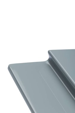 Arka plan veya mutfak için minimalist mobilya cephe kavramı, beyaz bir arka plan üzerinde mobilya iç.