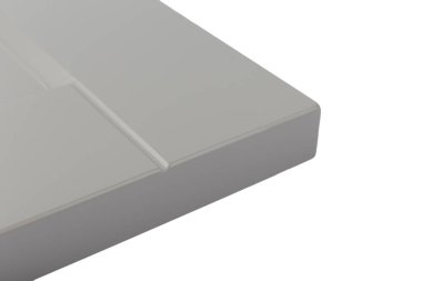 Arka plan veya mutfak için minimalist mobilya cephe kavramı, beyaz bir arka plan üzerinde mobilya iç.