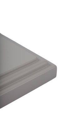 Arka plan veya mutfak için minimalist mobilya cephe kavramı, beyaz bir arka plan üzerinde mobilya iç.