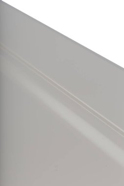 Arka plan veya mutfak için minimalist mobilya cephe kavramı, beyaz bir arka plan üzerinde mobilya iç.