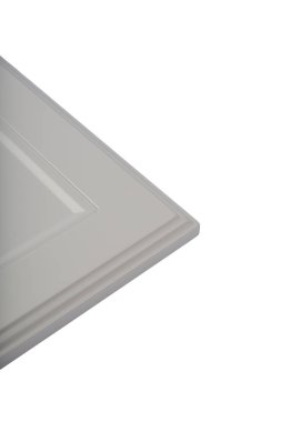 Arka plan veya mutfak için minimalist mobilya cephe kavramı, beyaz bir arka plan üzerinde mobilya iç.