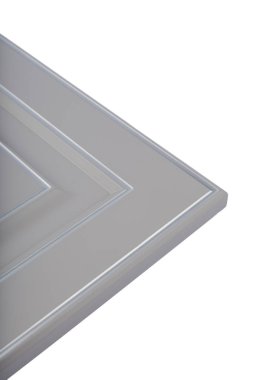 Arka plan veya mutfak için minimalist mobilya cephe kavramı, beyaz bir arka plan üzerinde mobilya iç.