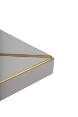 Arka plan veya mutfak için minimalist mobilya cephe kavramı, beyaz bir arka plan üzerinde mobilya iç.