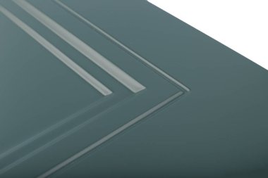 Arka plan veya mutfak için minimalist mobilya cephe kavramı, beyaz bir arka plan üzerinde mobilya iç.