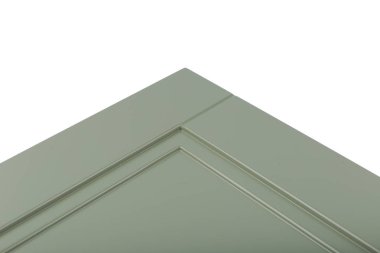 Arka plan veya mutfak için minimalist mobilya cephe kavramı, beyaz bir arka plan üzerinde mobilya iç.