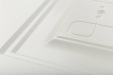 Arka plan veya mutfak için minimalist mobilya cephe kavramı, mobilya iç.