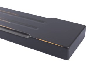 Arka plan veya mutfak için minimalist mobilya cephe kavramı, beyaz bir arka plan üzerinde mobilya iç.