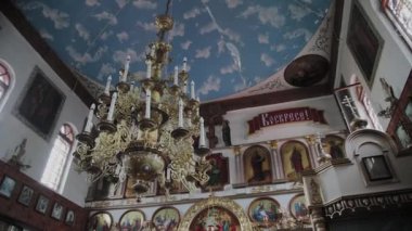 Tapınağın içindeki Ortodoks Kilisesi 'nin dekorasyonu..