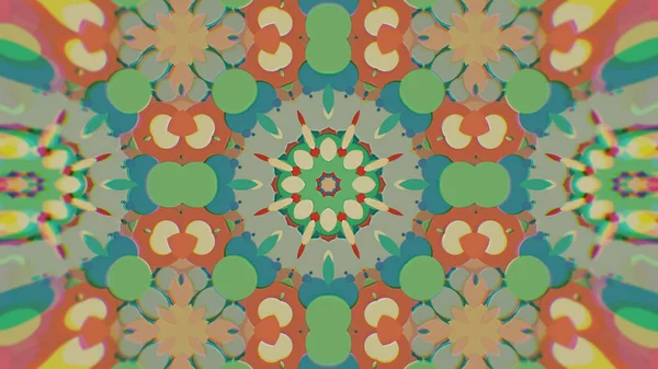 Fondo gráfico caleidoscópico pintado colorido abstracto. Patrón hipnótico psicodélico futurista telón de fondo con textura . —  Fotos de Stock