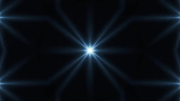 Mooie lensflare met stralen op een zwarte achtergrond. — Stockfoto