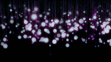 Çok renkli uçan parçacıklar. 3 boyutlu illüstrasyon. Tasarımcının arkaplanı.