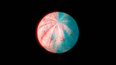 3D top illüstrasyonu. Siyah arkaplanda top tasarım arkaplanı.