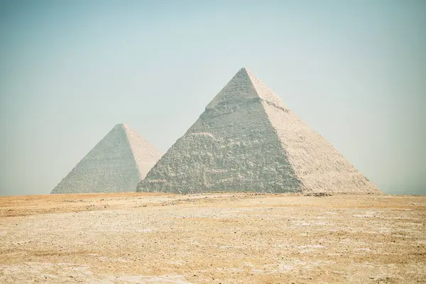 Пирамиды Гизы Самые Посещаемые Достопримечательности Египта Древний Египет Некрополь Гизы Лицензионные Стоковые Изображения