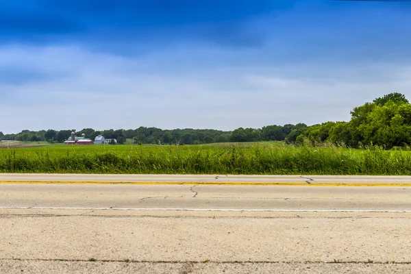 Amerikaanse Land Weg Zijaanzicht — Stockfoto