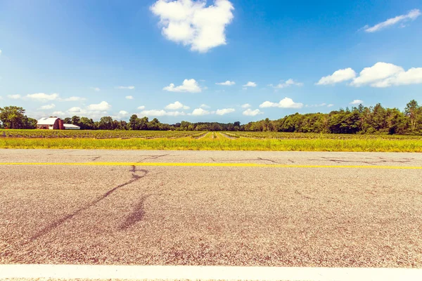 American Country Road Widok Boku — Zdjęcie stockowe