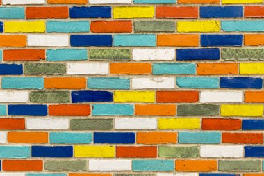 Arkaplan Olarak Renkli Tuğla Duvar