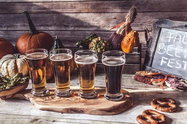 Craft Beer Flight Halloween Season — Stock Photo, Image