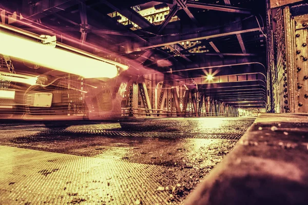 Світло Йде Мосту Чикаго — стокове фото