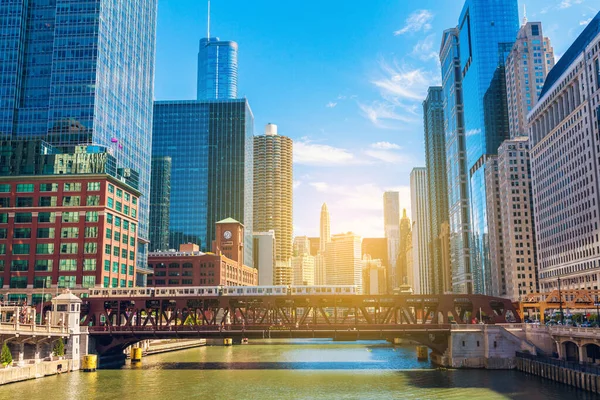 Het Centrum Van Chicago Ochtend — Stockfoto