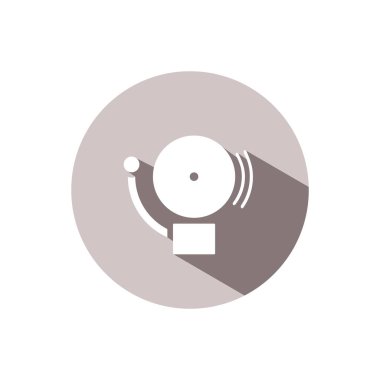 Bir circle gölge ve beyaz arka plan ile alarm simgesi. Vektör çizim