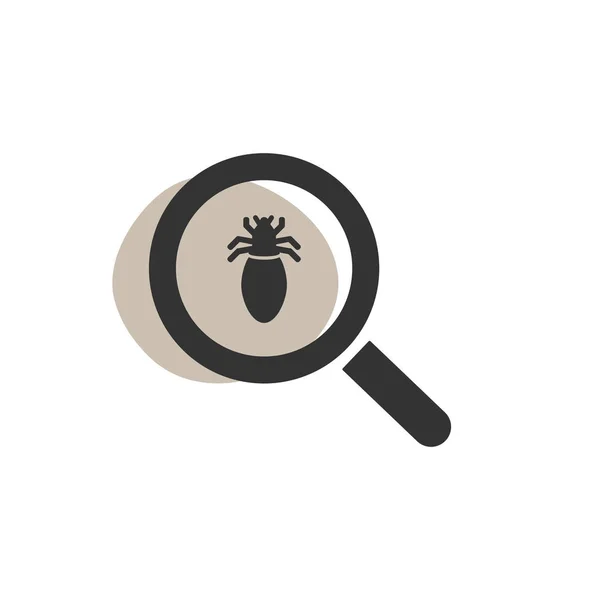 Magnifying Glass Looking Lice Isolated Web Icon Vector Illustration — Stock Vector