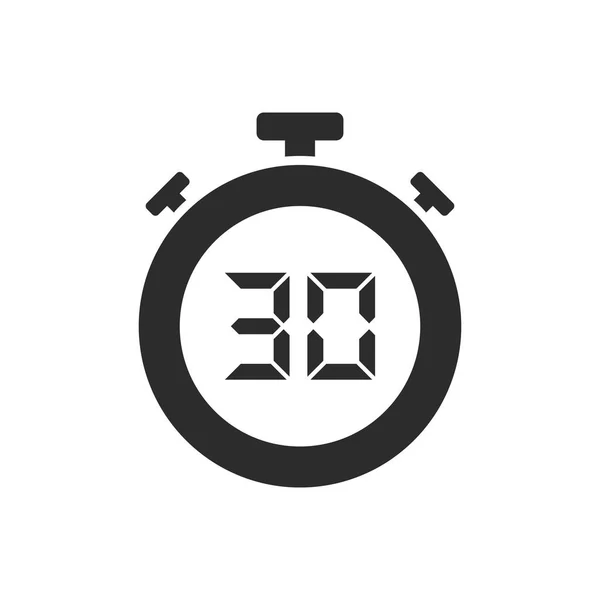 Geïsoleerde Stopwatch Pictogram Met Dertig Seconden Vectorillustratie — Stockvector