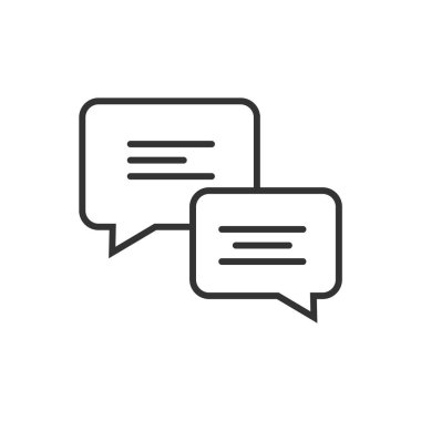 Sohbet hattı simgesi beyaz zemin üzerinde. Vektör çizim