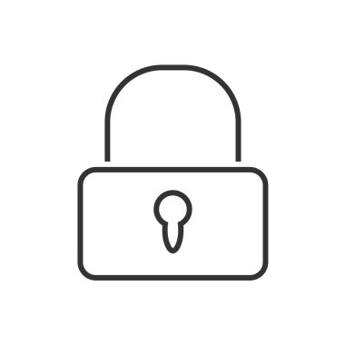 Beyaz bir arka plan üzerinde kilit satırı simgesi. Vektör çizim