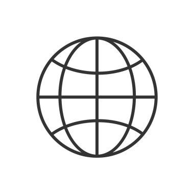 Beyaz bir arka plan üzerinde dünya satırı simgesi. Vektör çizim