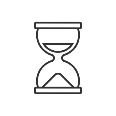 Kum saati satırı simgesi beyaz zemin üzerinde. Vektör çizim