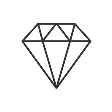 Elmas satırı simgesi beyaz zemin üzerinde. Vektör çizim