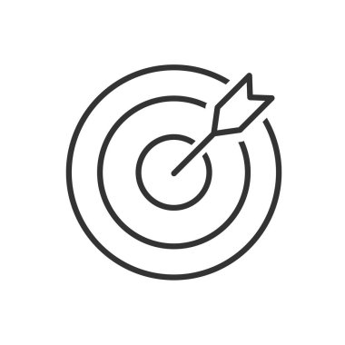 Hedef satırı simgesi beyaz zemin üzerinde. Vektör çizim