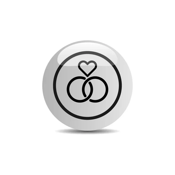 Εικονίδιο Γάμου Ένα Κουμπί Λευκό Φόντο Εικονογράφηση Διανύσματος — Διανυσματικό Αρχείο